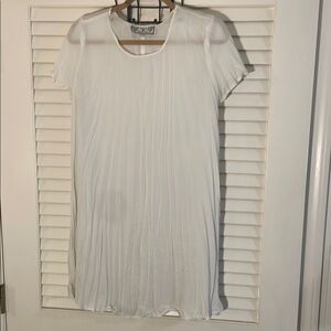 White Casual Sheath Mini Dress with Crew Neck